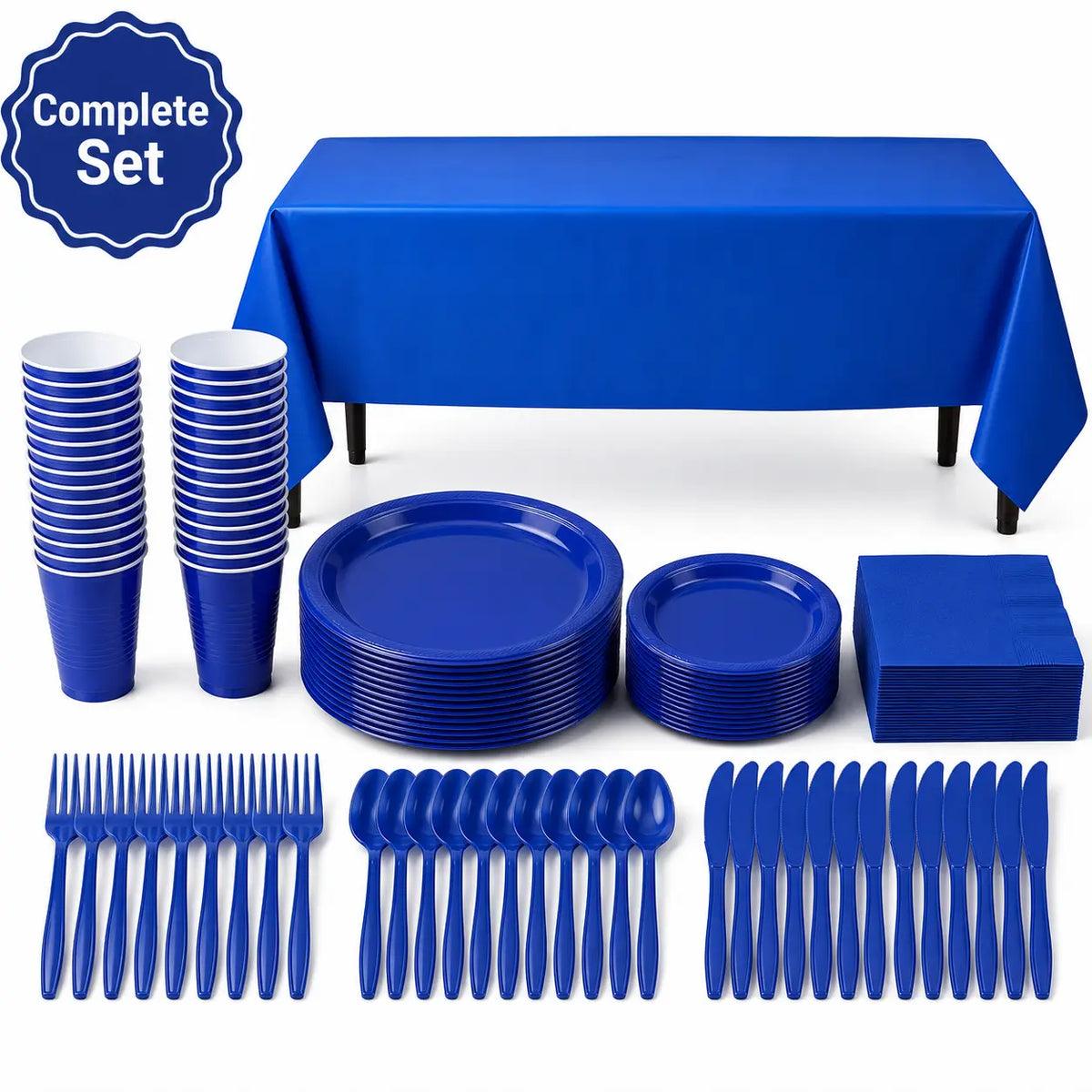 Plastic Classic Blue Party Set
