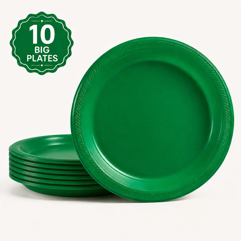 Plastic Classic Emerald Green Party Set