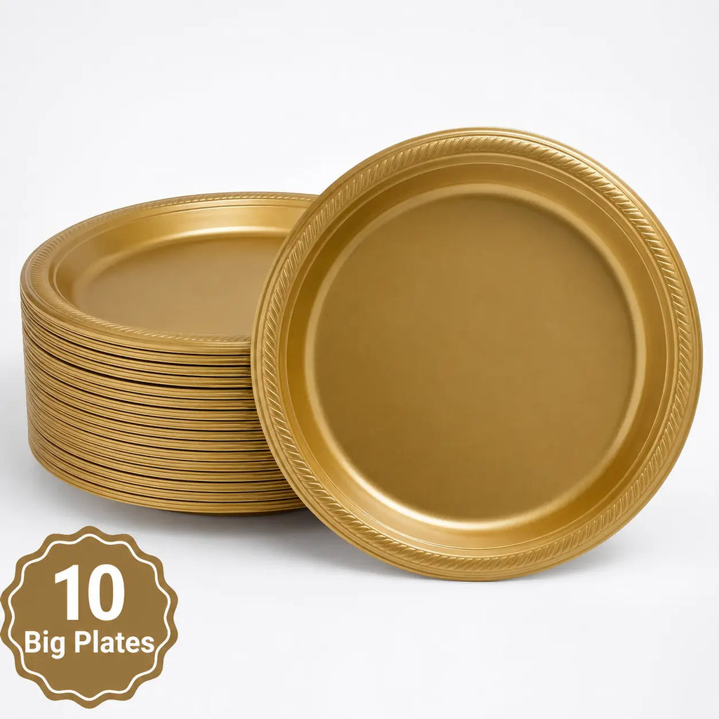 Plastic Classic Gold Party Set