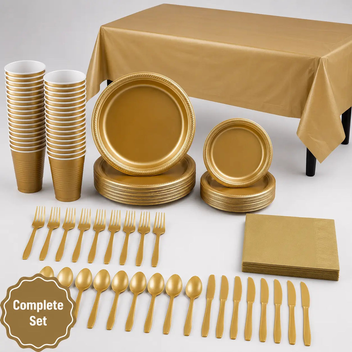 Plastic Classic Gold Party Set