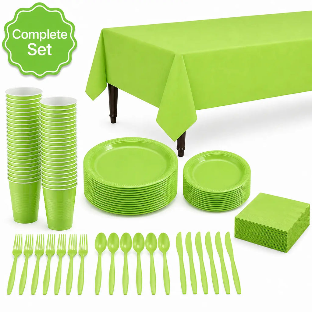 Plastic Classic Lime Green Party Set