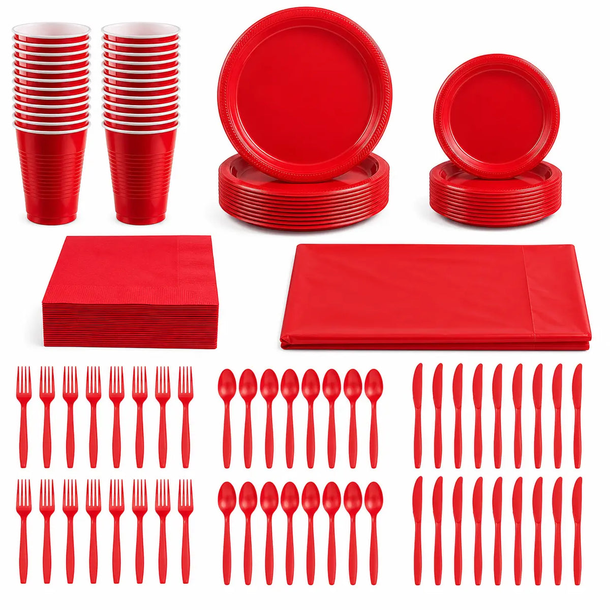 Plastic Classic Red Party Set