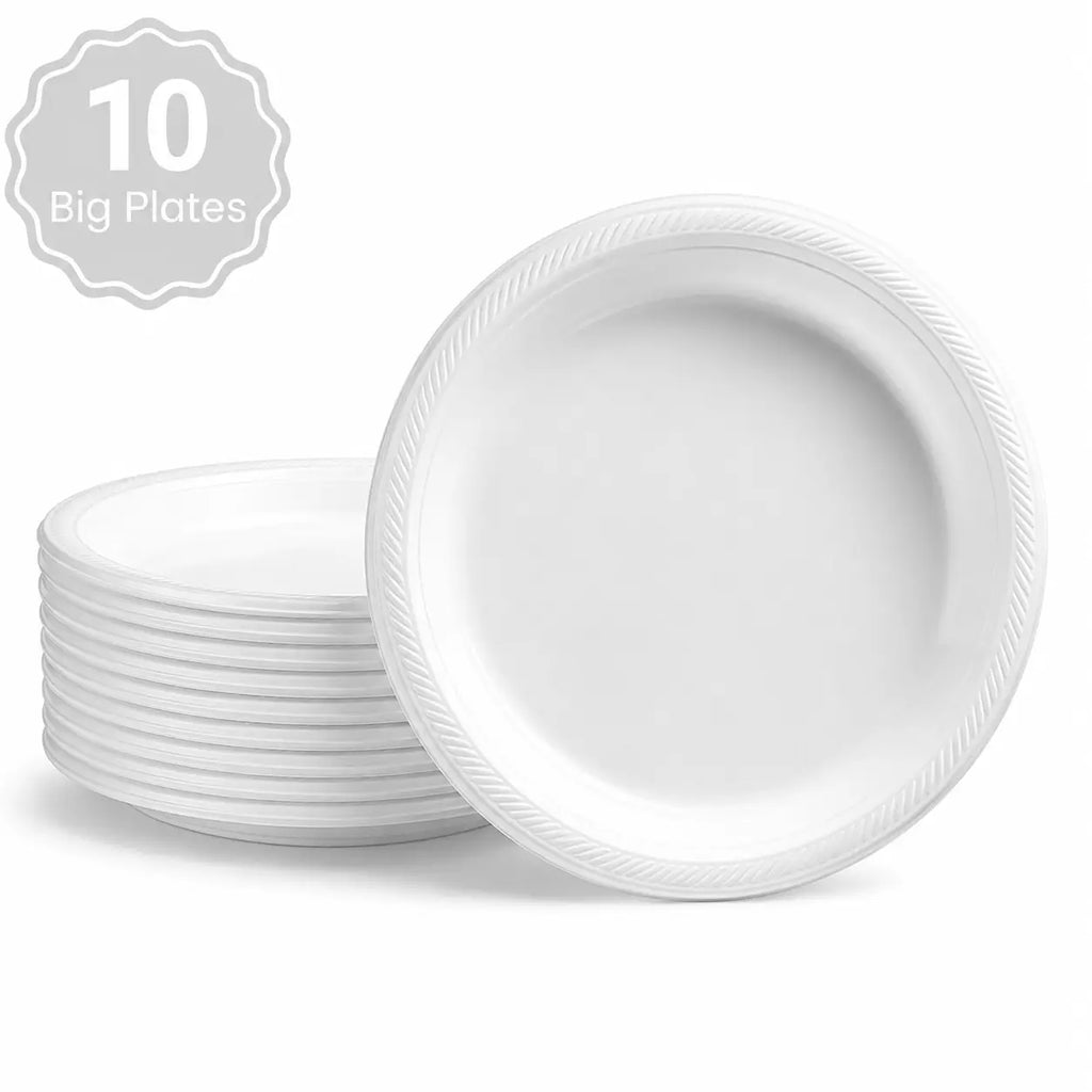Plastic Classic White Party Set