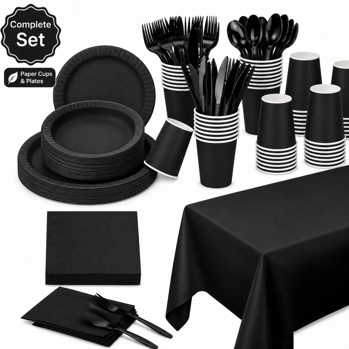 Carton Classic Black Party Set