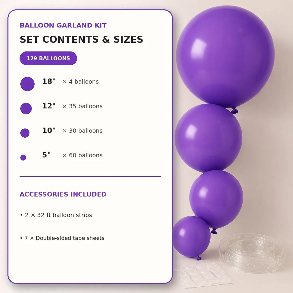 Purple Balloon Decoration Set