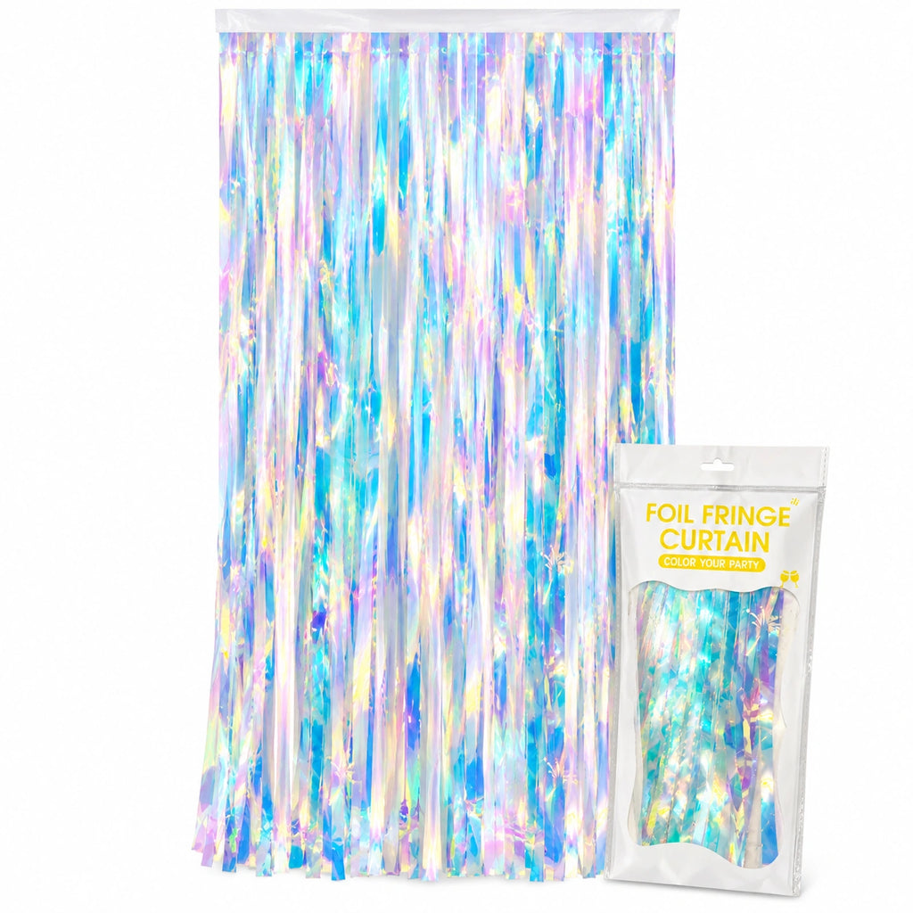 Rainbow Silver Foil Fringe Curtain 1×2m