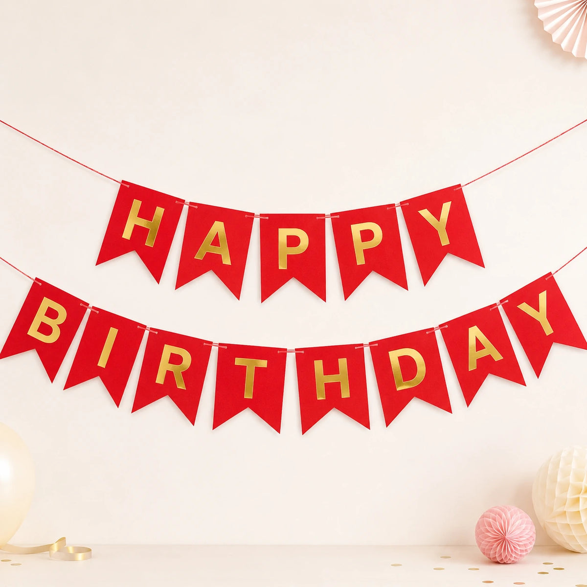Red Happy Birthday Banner