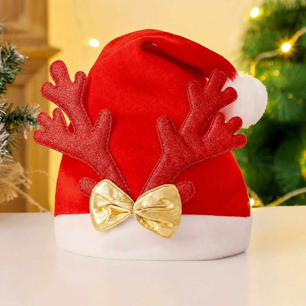 Red Reindeer Antler Santa Hat