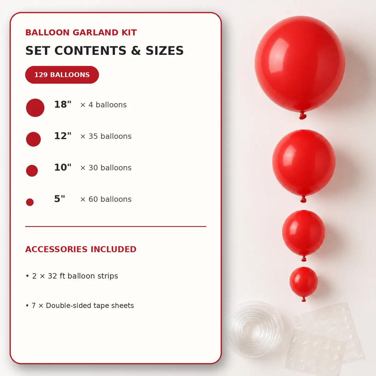 Red Balloon Decoration Set