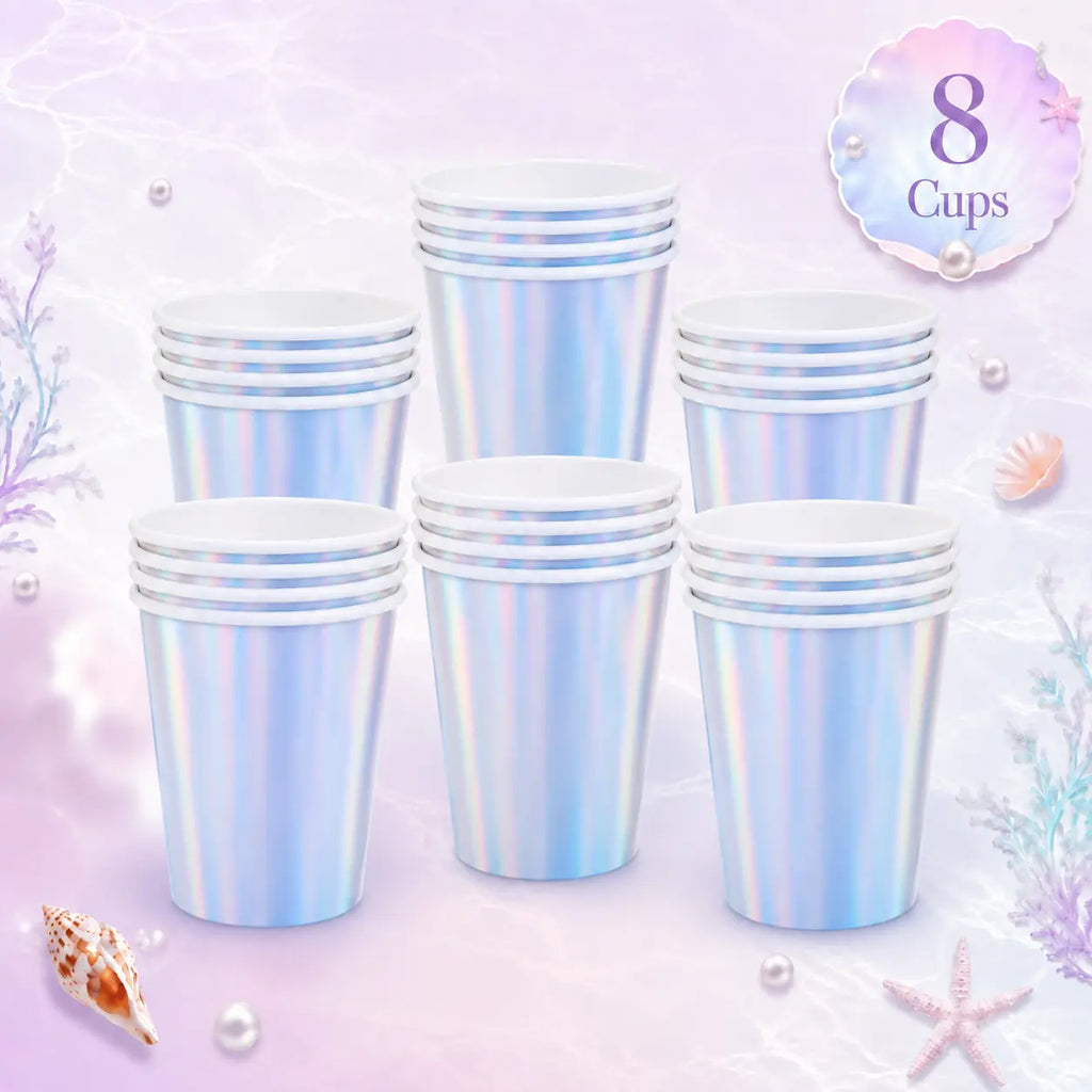 Iridescent Mermaid Shell Party Tableware Set