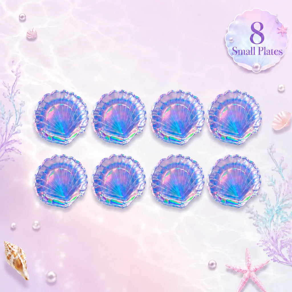 Iridescent Mermaid Shell Party Tableware Set
