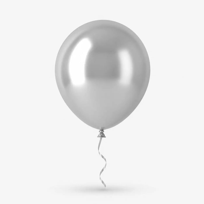 Silver Latex Balloon Individual Packs