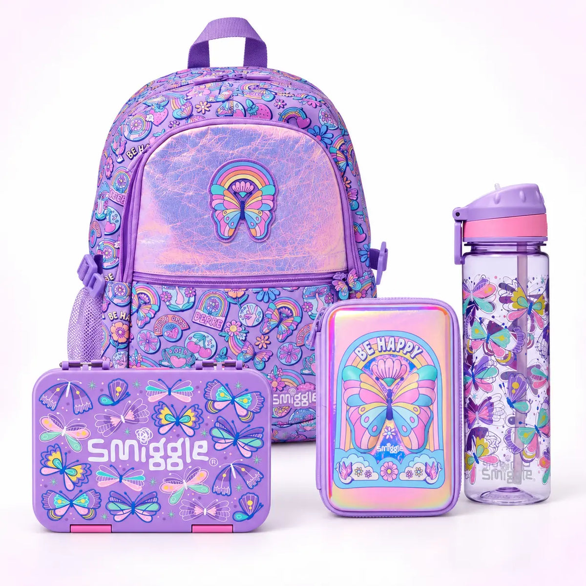 Smiggle Purple Butterfly School Set