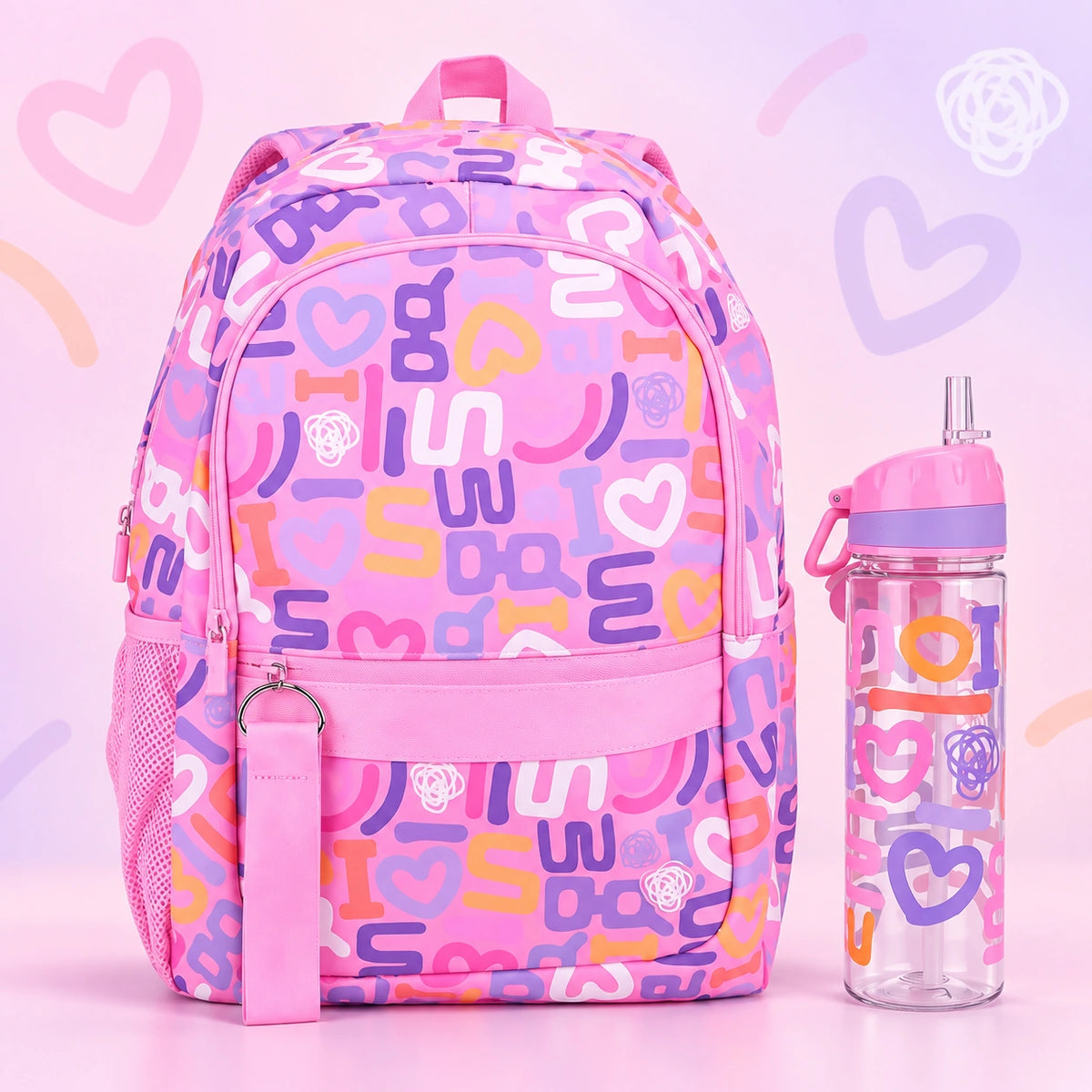 Smiggle Pink Hearts School Set