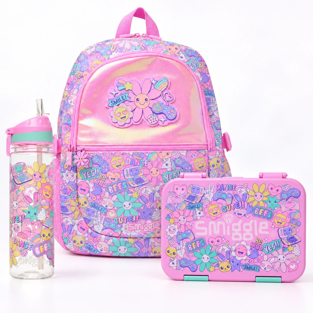 Smiggle Pink Flower School Set