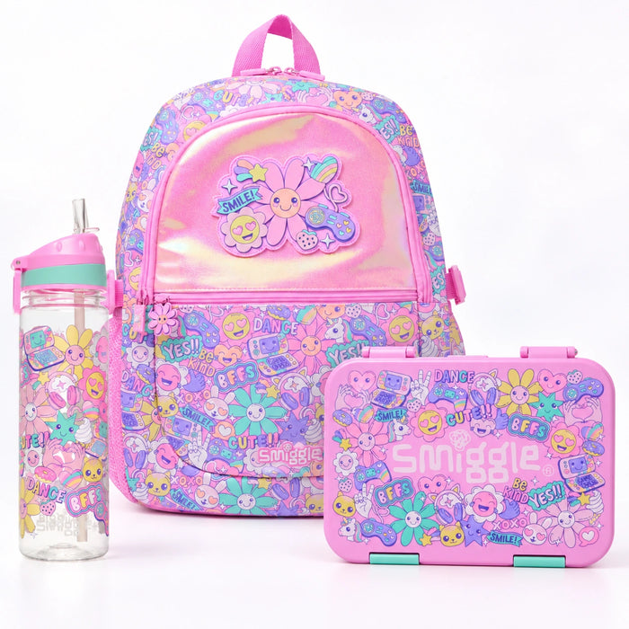Smiggle Pink Flower School Set