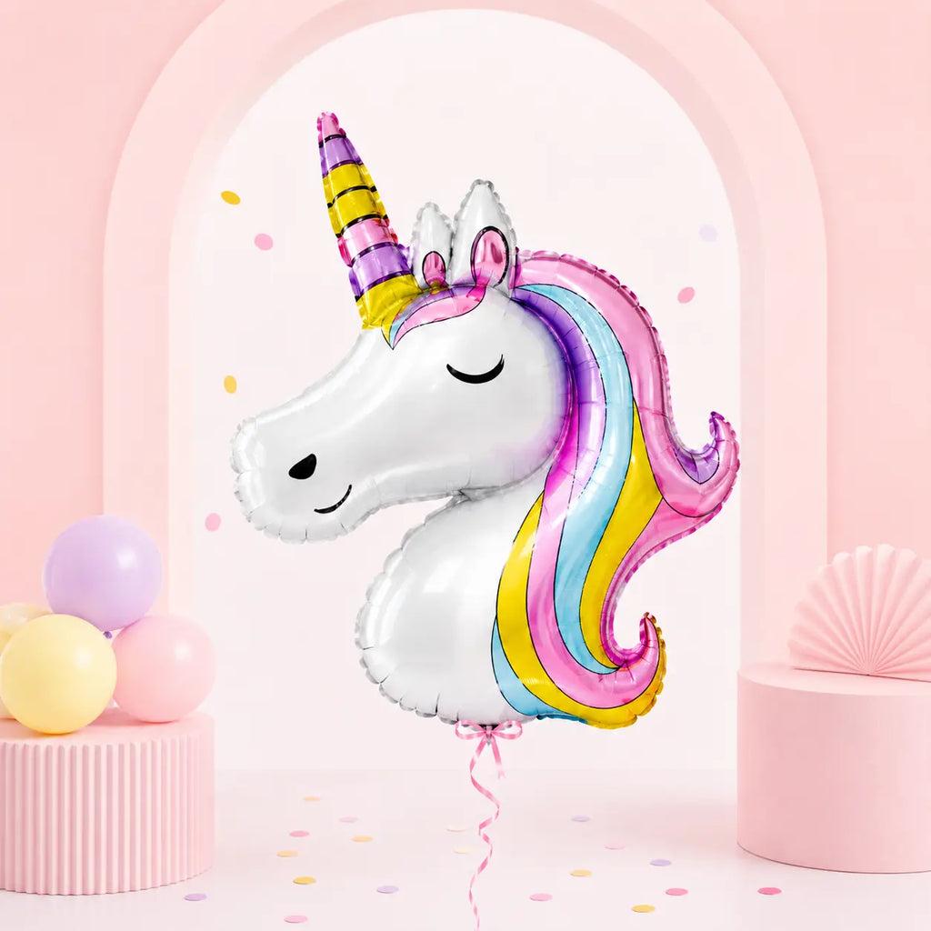 Rainbow Unicorn Head Foil Balloon