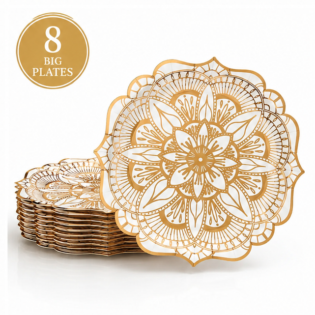 Elegant Gold Mandala Birthday Party Set