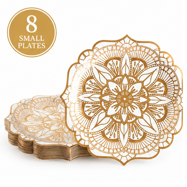 Elegant Gold Mandala Birthday Party Set