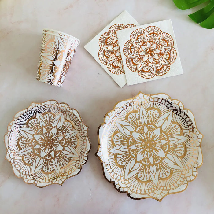 Elegant Gold Mandala Birthday Party Set