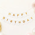 White Happy Birthday Banner