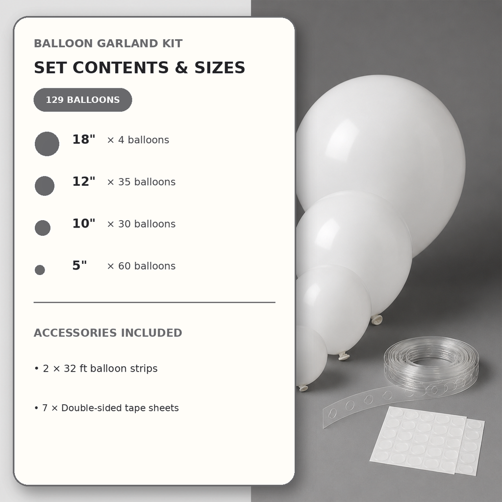 White Balloon Decoration Set