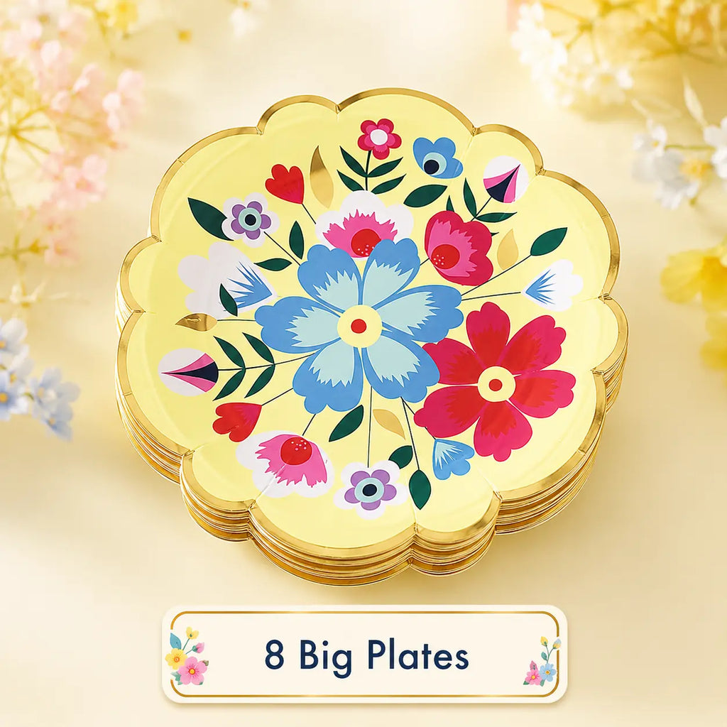 Yellow Floral Party Set