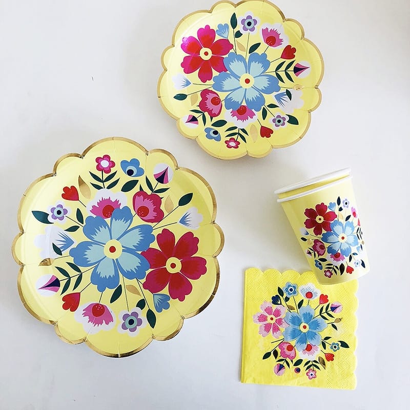 Yellow Floral Party Set