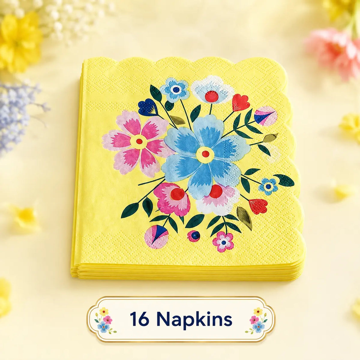 Yellow Floral Party Set
