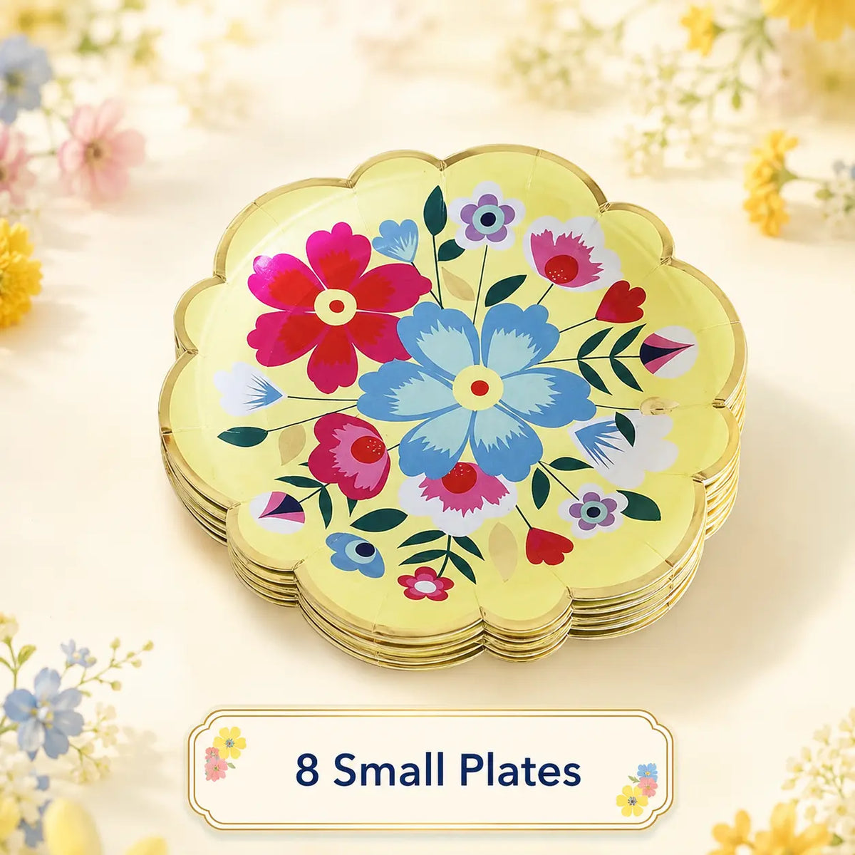 Yellow Floral Party Set