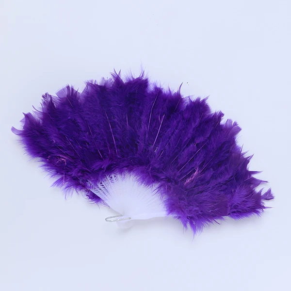 Purple Feather Hand Fan