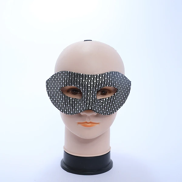 Black Velvet Designed with Silver Dots Mask