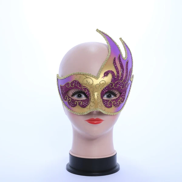 Purple & Gold Carnival Jester Masquerade Mask