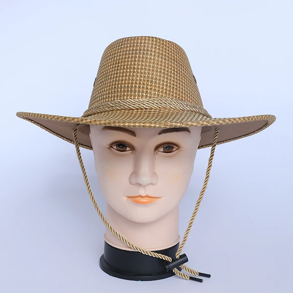 Dark Beige Burlap Cow Boy Style Hat