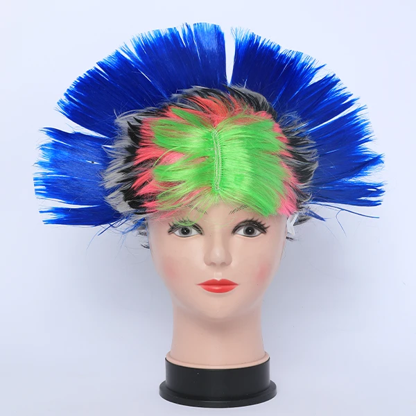 Funky Spiky Colorful Blue Hair wig