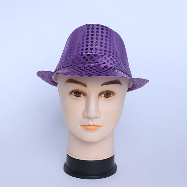 Shiny Purple pointed Fabric Style Hat