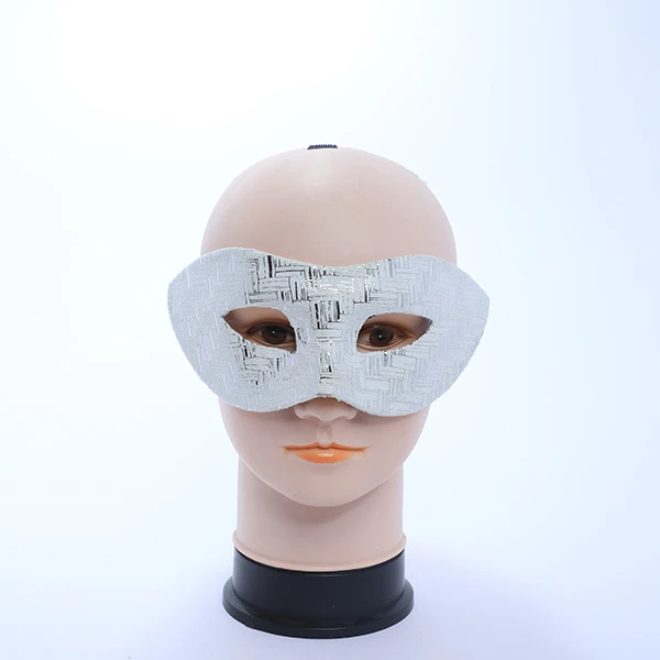 White Leather with Silver Design Mask