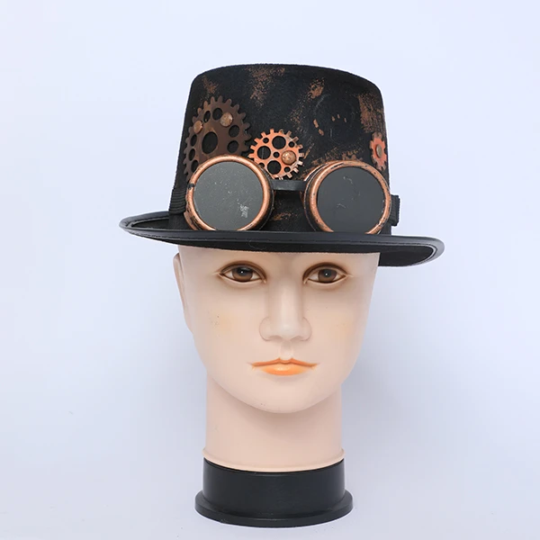 Long Lord Black& Bronze Design Velvet Hat with Binoculars Accessory