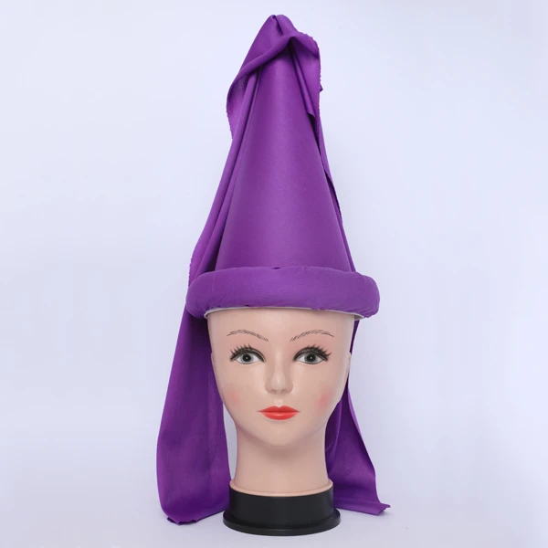 Long Purple Cone Tarbouch Designed with Black Fabric on the sides