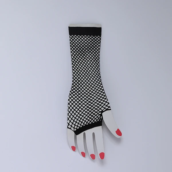 Fishnet fingerless Long Gloves - Black Color