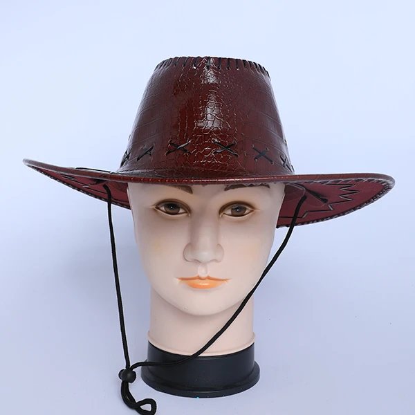 Dark Brown Cow Boy Style Leather Hat