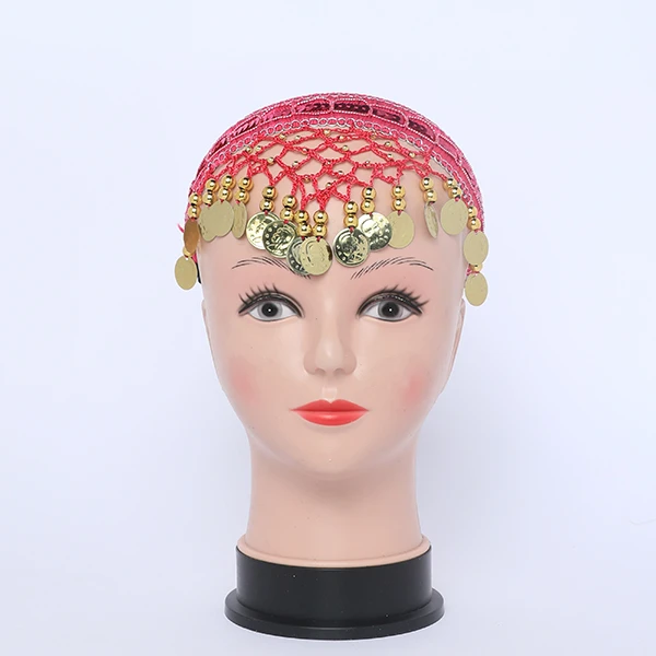 Arabic Style Pink Head Band with Lira Coins Accessories