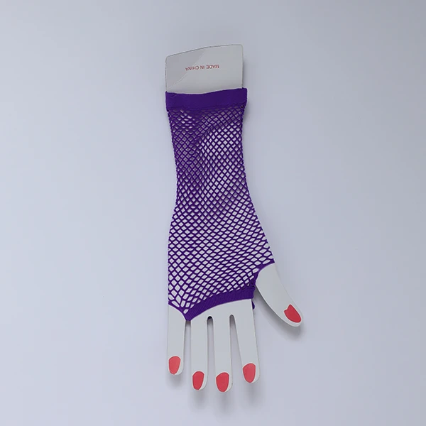 Fishnet fingerless Long Gloves - Dark Blue Color