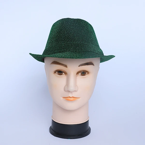 Dark Green Glittered Style Fabric Hat