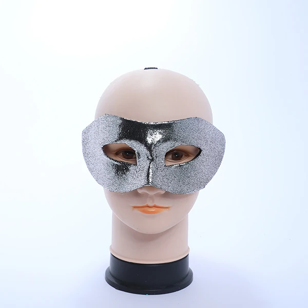 Shiny Silver Leather Mask