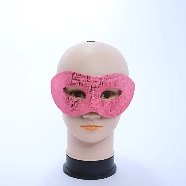 Pink Designed with Silver Velvet Mask