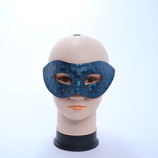 Dark Blue Pointed Light Blue Leather Mask