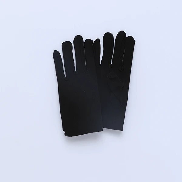 Short Textile Full Finger Party Gear Gloves - Black Color