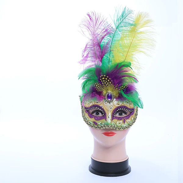 Brazilien Designed Masquerade Mask with Middle Feather