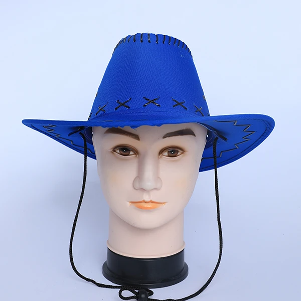 Blue Cow Boy Style Fabric Hat